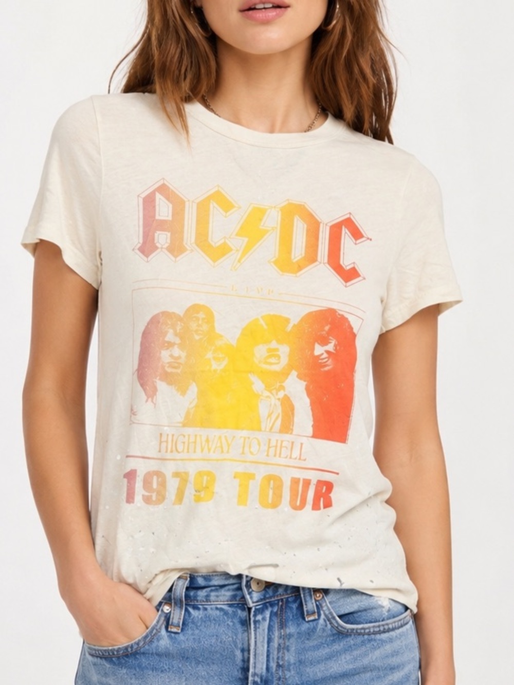 Chaser New with Tags 1979 World Tour Distressed Paint Splatter Tee
